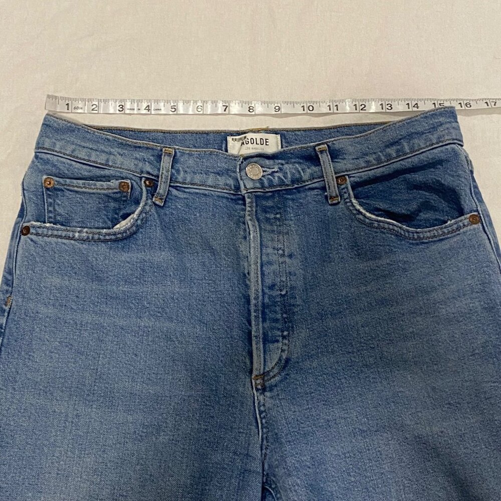 AGOLDE Riley Buttonfly High Rise Cropped Distressed‎ Jeans Size 29 - Picture 9 of 9